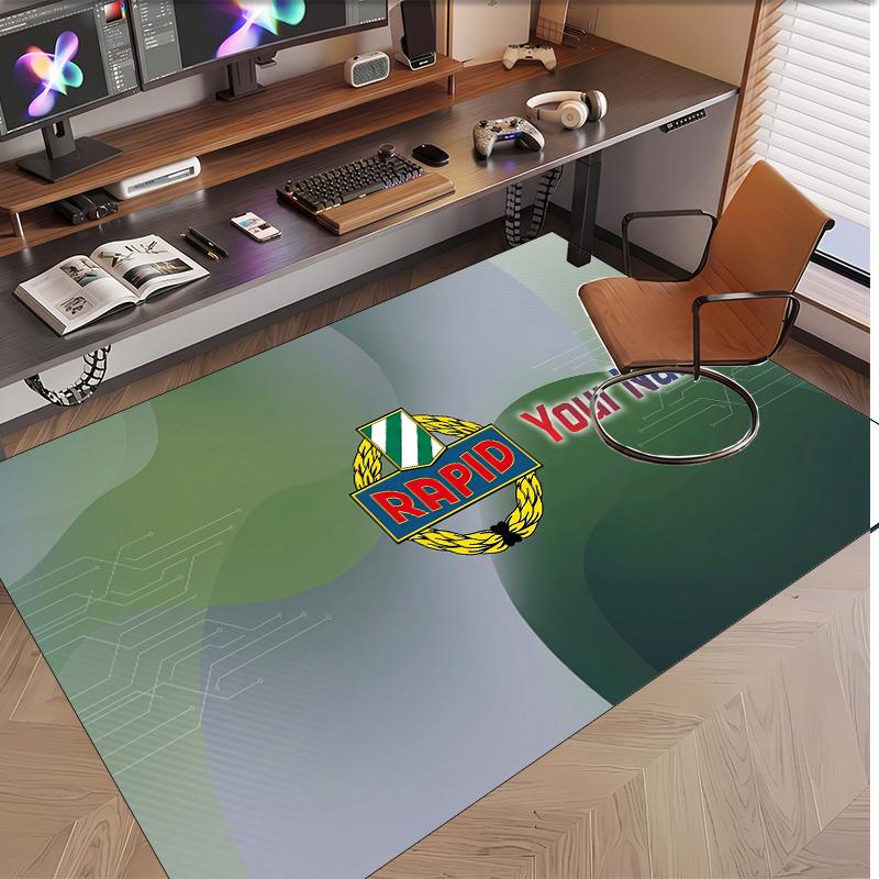 Personalized Crystal Velvet Carpet Rapid Wien FC Pattern Non Slip Floor Rug