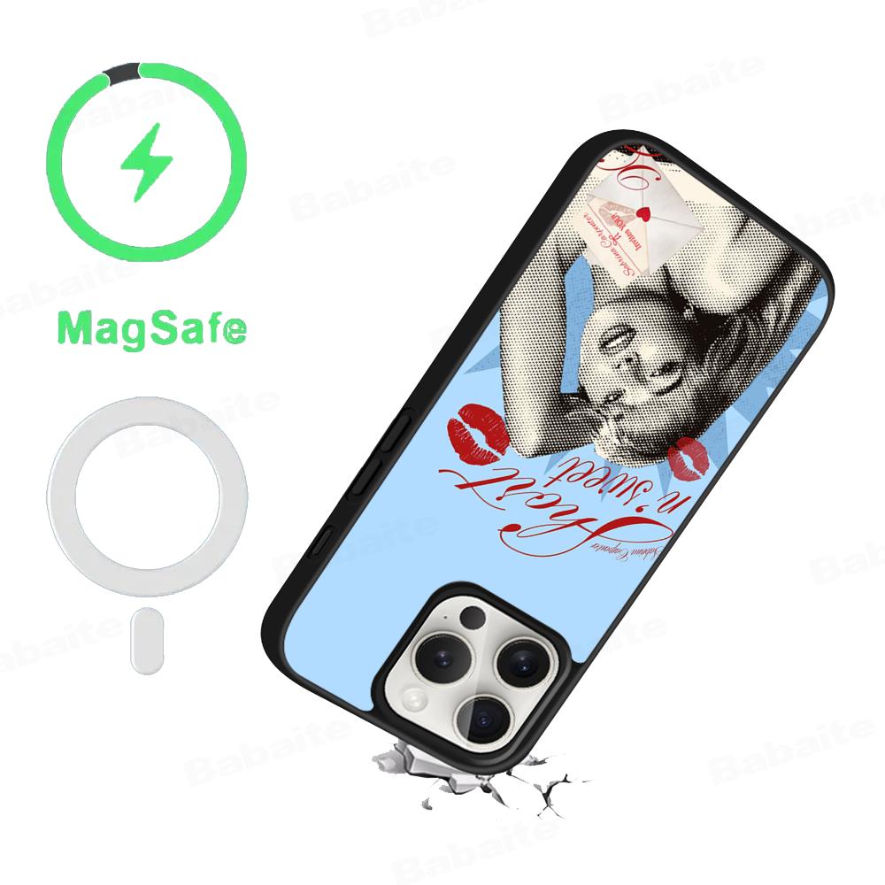 Singer S-Sabrina C-Carpenter Phone Case Magnetic Case For IPhone 16 14 13 12 11 15 Pro Max Plus For Magsafe Wireless Charge