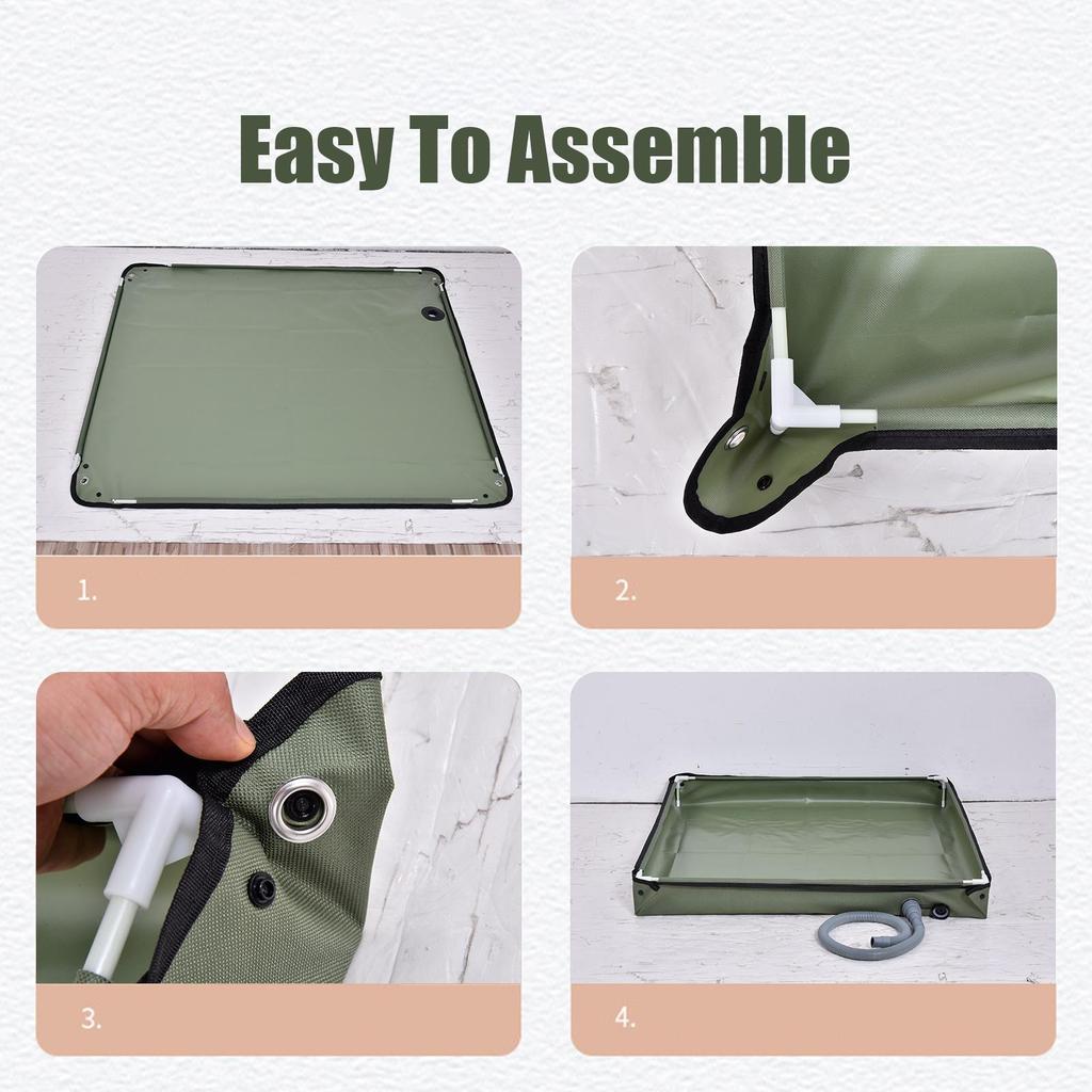 Foldable Camping Shower Tent Floor Base Outdoor Tent Shower Tray Folding Pan Pets Basin Base Beach Travel Hiking Accessories
