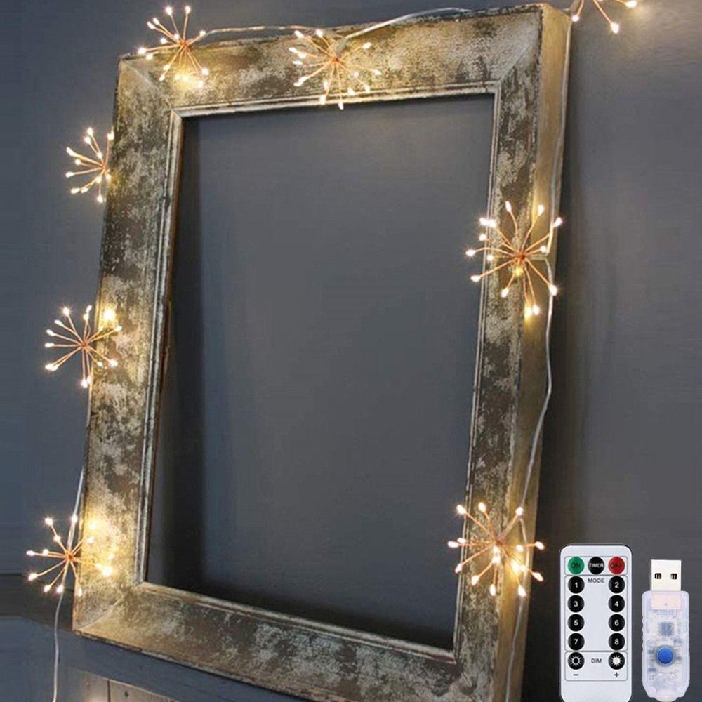 8 Lighting Modes LED Starburst Chain String Lights USB/Solar Fairy Light  Christmas