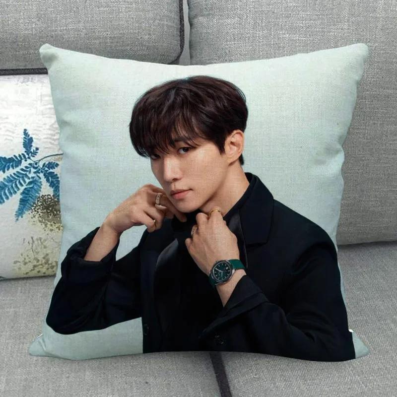 Kpop Lee Junho Pillowcase High Quality Home Textile Cotton Linen Fabric 45x45cm One Side Decoration Pillow Cover New WJY10.16