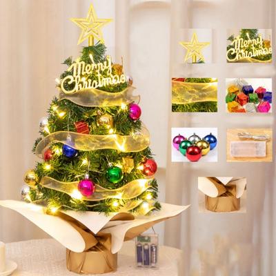 Artificial Mini Christmas Tree with Lights with Star Tree Desktop Ornaments Colorful Christmas Tree Model Living Room