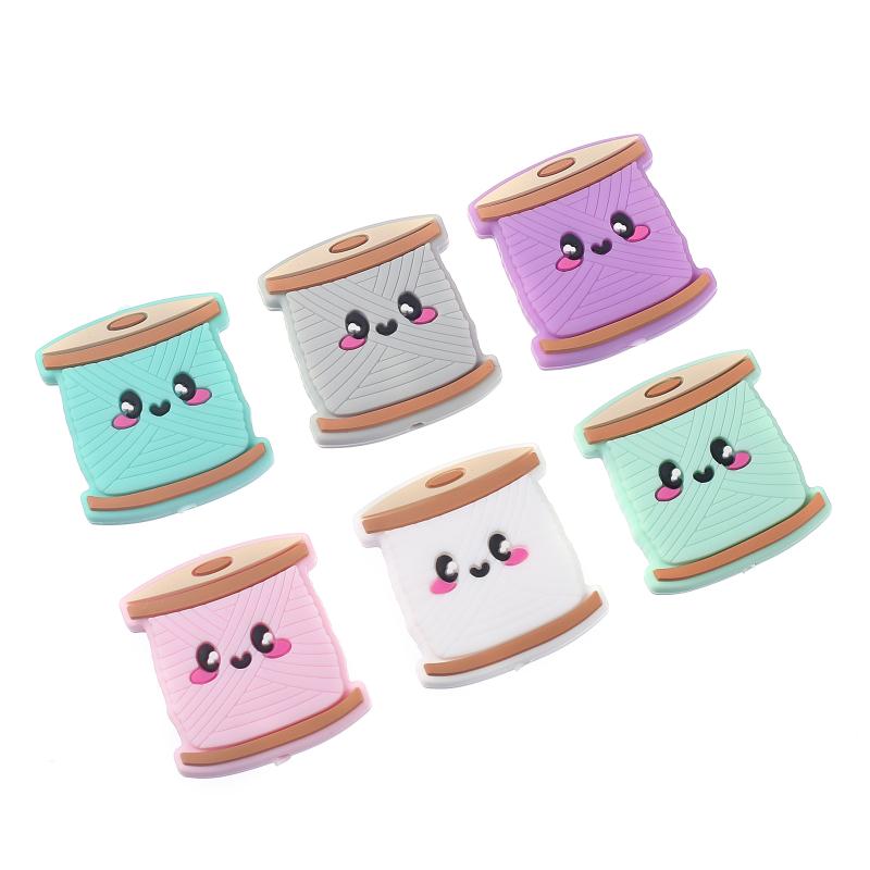 10pcs New Christmas Santa Snowman Silicone Beads For Jewelry Making DIY Pacifier chain Clips Teether Beads Christmas Gifts