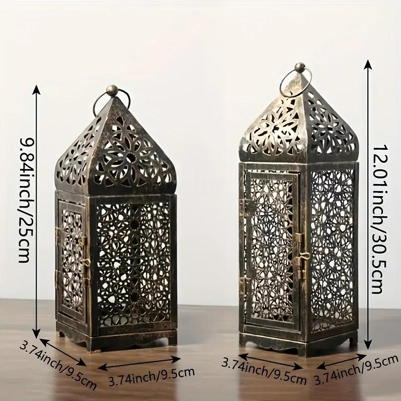 Arabian Style Metal Wind Light Vintage Lantern Home Decor Middle Eastern Inspired Holder Accessory Gift Idea No Candle Included