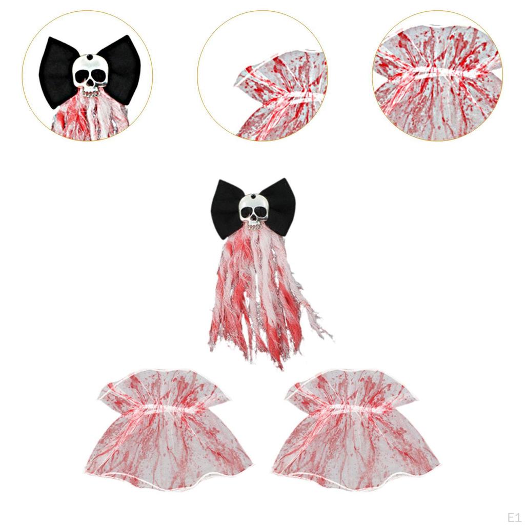 Halloween Hair Bow Clip Cosplay Headwear with Wrist Cuffs Decor Novelty Costume Prop Photo for