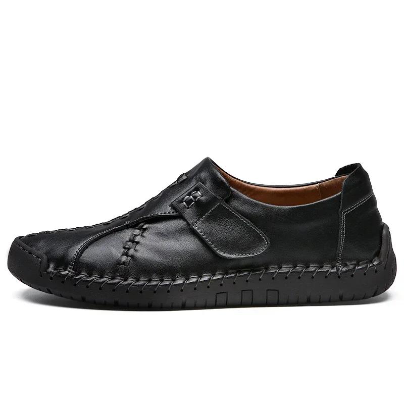 Classic Men's Flat Casual Lightweight Comfortable Durable Leather Casual Shoes for All Seasons With Antiskid And Fashion Design