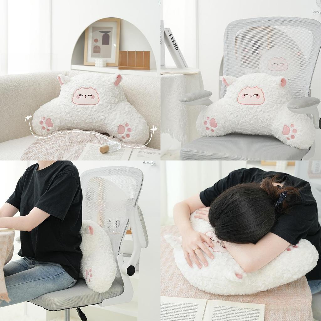 Cartoon Sheep Plush Cushion For Living Room Decor With Pp Cotton Filling