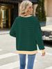 Elegant and Fashionable Autumn and Winter Comfortable Round Neck Striped Splicing Open Loose Long-sleeved Sweater Jacket Pullover Shirt Hoodies