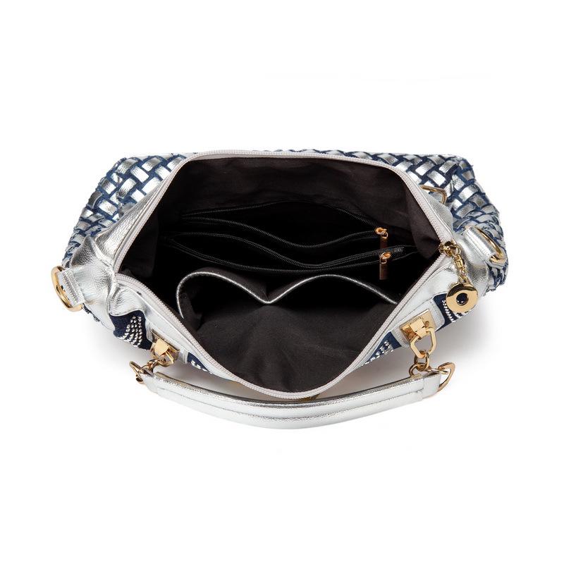 Women's 2024 Denim Canvas Rhinestone Shoulder & Crossbody Tote Handbag