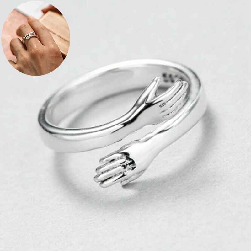 

Регулируемые полностью простые модные открытые изысканные кольца для объятий с любовью на палец, ювелирные изделия