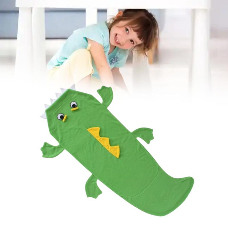 Green Crocodile Childrens Blanket Sleeping Bag For Winter Kids Use