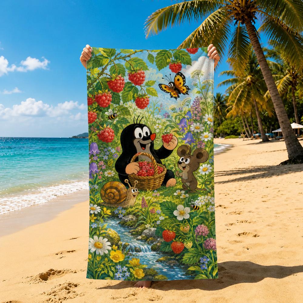 Cartoon T-The Little Mole Towel Towel Beach Towel, Quick Drying Absorbent Bath Towel for Swim,Gym,Camping,Outdoor Hot