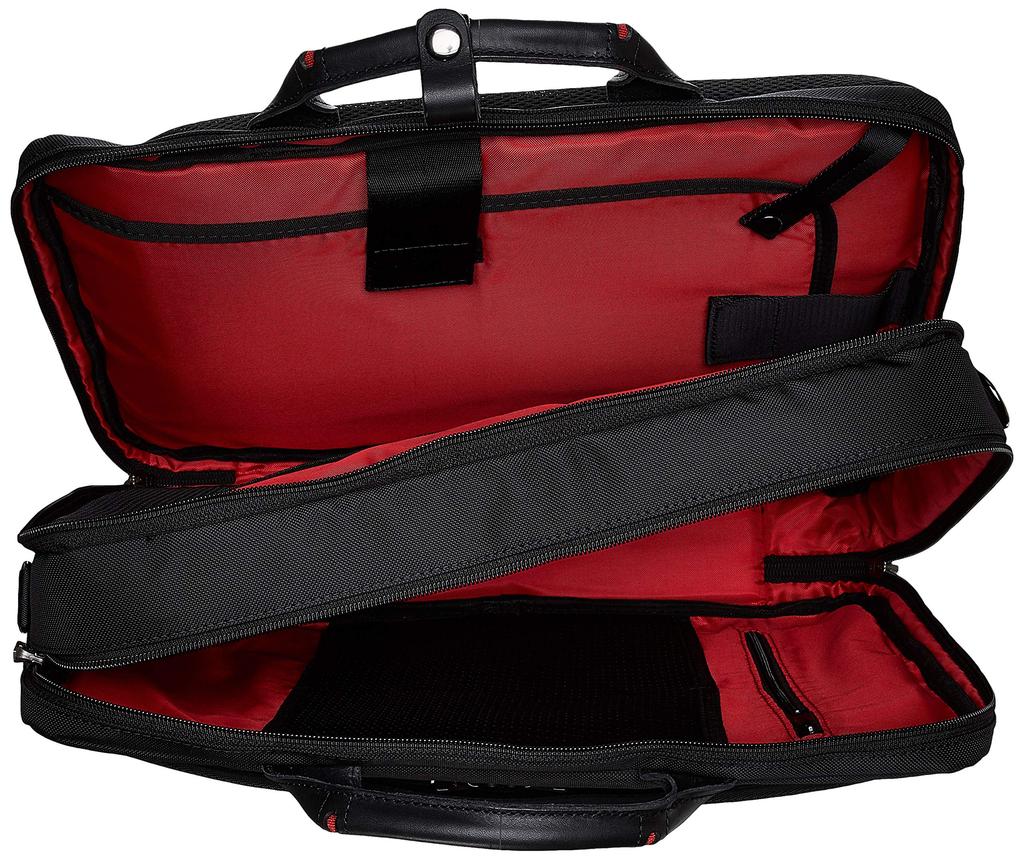 Hideo Wakamatsu Business Bag, 3-Way, 2-Compartment, Louvered, Black