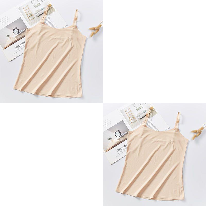 Atmungsaktives Sommer-Bustier für Mädchen aus Eis seide, nahtlos, mit Spaghettiträgern und Anti-Exposure-Bandeau
