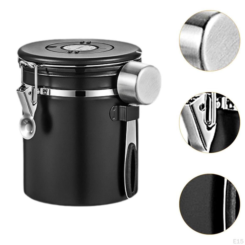Coffee Canister Airtight Storage Container Stainless Steel Bean Jar with