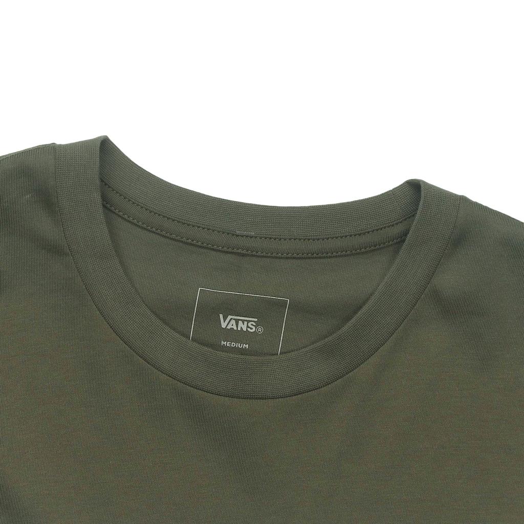 Vans Simple Letter Logo Print Round Neck Short Sleeve T-Shirt Men Tops Army-Green VN0A4MM6KCZ