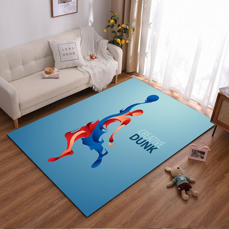 Basketball Creative Dunk Carpet with Abstract Splash Design, Blue Suitable for use as an anti-slip for living room bedroom sofas 40x60cm( 15x23in )