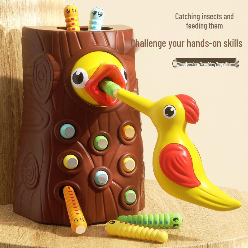 Woodpecker Magnetic Fishing Game: Educational Toy for Kids' Hand-Eye Coordination