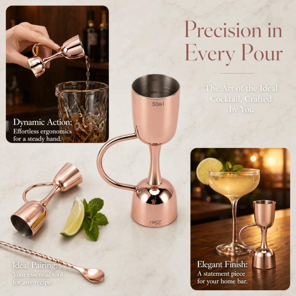 Copper Plating Double Sided Jigger Stainless Steel Bartender Measuring Jigger  Home
