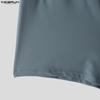 Pockets Elastic Waist Men Incerun Casual Mini Shorts Pants Homewear Underwear