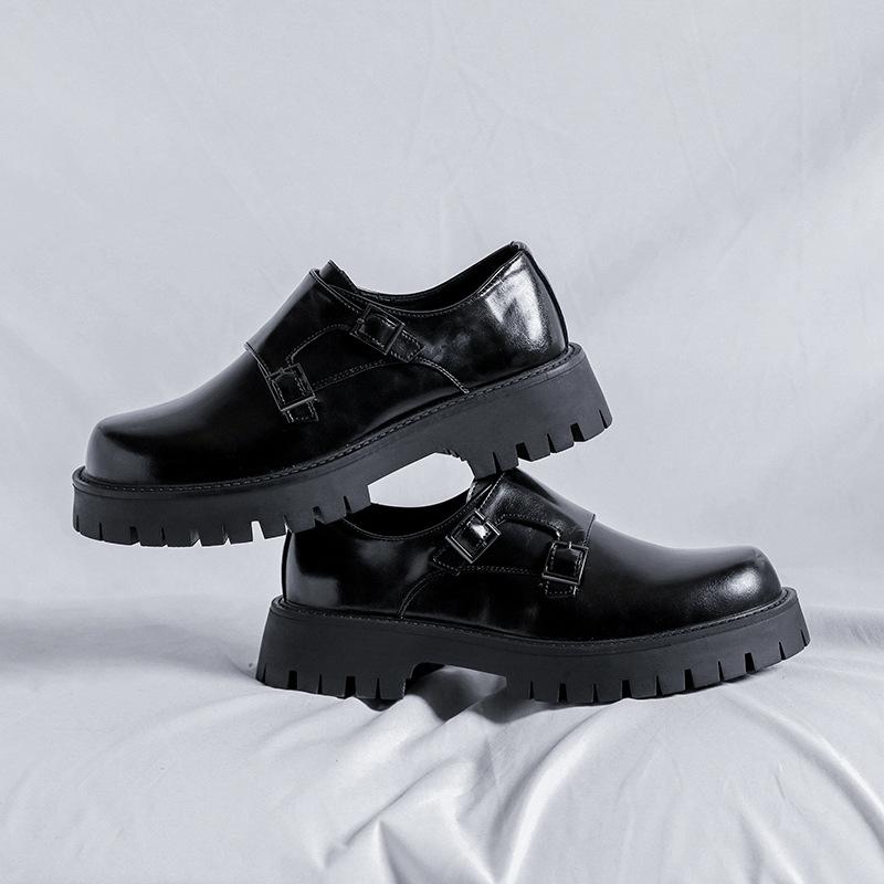 Läder Skor Herr Trend Casual Loafers Platåsulade Unga Lata Människor Pedal Trendiga Herrskor 2138-R