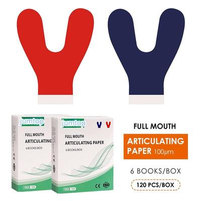 120 τεμ/κιβώτιο Σχήματος Υ Dental Articulating Paper Full Mouth Whitening Articulation Occlusion Paper Dentistry Materials