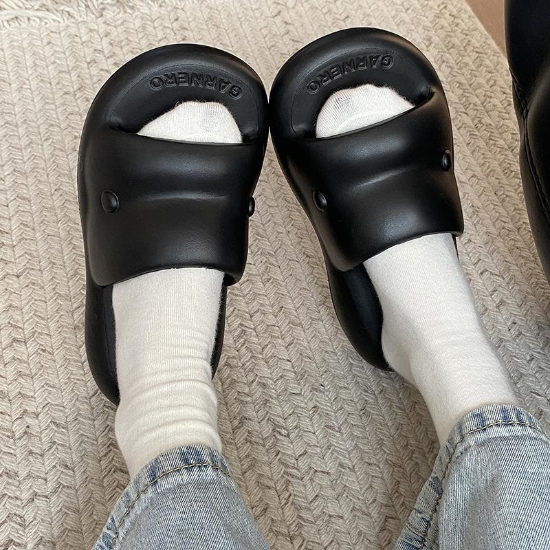 Fashion Women's Summer Slippers High-heeled Home Non Slip Sandals EVA Breathable Basic Bathroom Soft Indoor Beach Casual Flip Flops