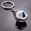 Glass Key Tag With Animal Motif And Round Shape For Gift And Everyday Carry