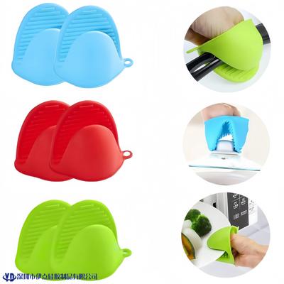 2 Stück Ofenhandschuhe aus Silikon, hitzebeständig, Quetschhandschuhe, Anti-Verbrühung, rutschfeste Handschuhe, Clips, Topflappen, Kochen, Backen, Ofenhandschuhe