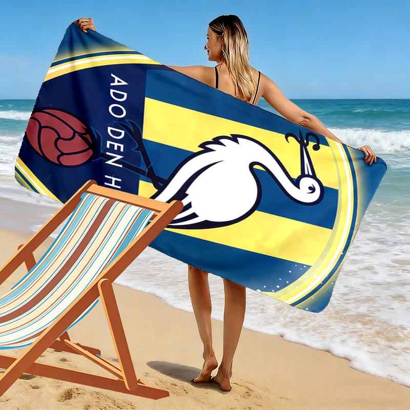 ADO Den Haag Print Strandtuch, Großes Weiches Schnelltrocknendes Handtuch für Strand Camping Schwimmen