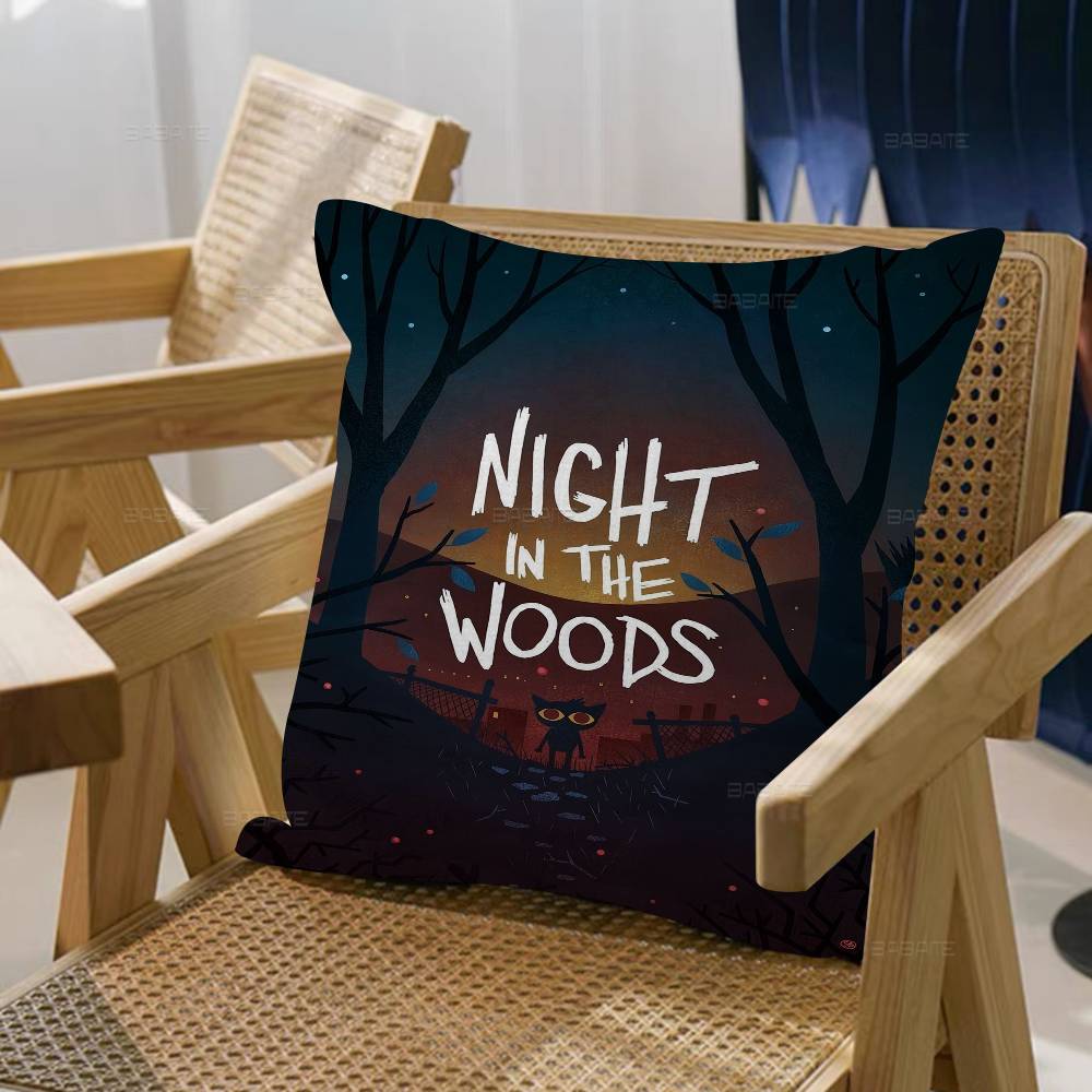 Anime Night in the Woods Personalized Pillow Cover Kids Bedroom Wild Party Decor Pillowcase kid Birthday shower Gift
