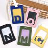 Solid Color 26 Letter Name Luggage Tag PU Alphabet Card Holder Airplane Suitcase Tag  Women