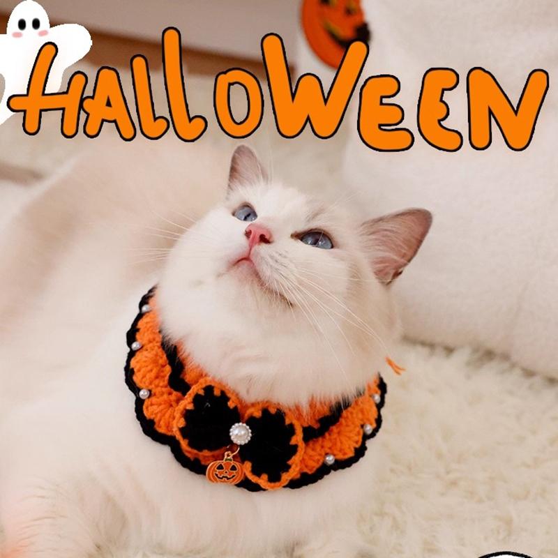 Halloween Cat Costume Collar Dog Clothing Pet Scarf Collar Cat Halloween Party Costume Cute Cat Scarf Halloween Decoration