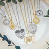 Heart-shaped Open and Closing Wings Creative Fashion Necklace for Women, Simple and Elegant Luxury Design with A Touch of Sophistication.