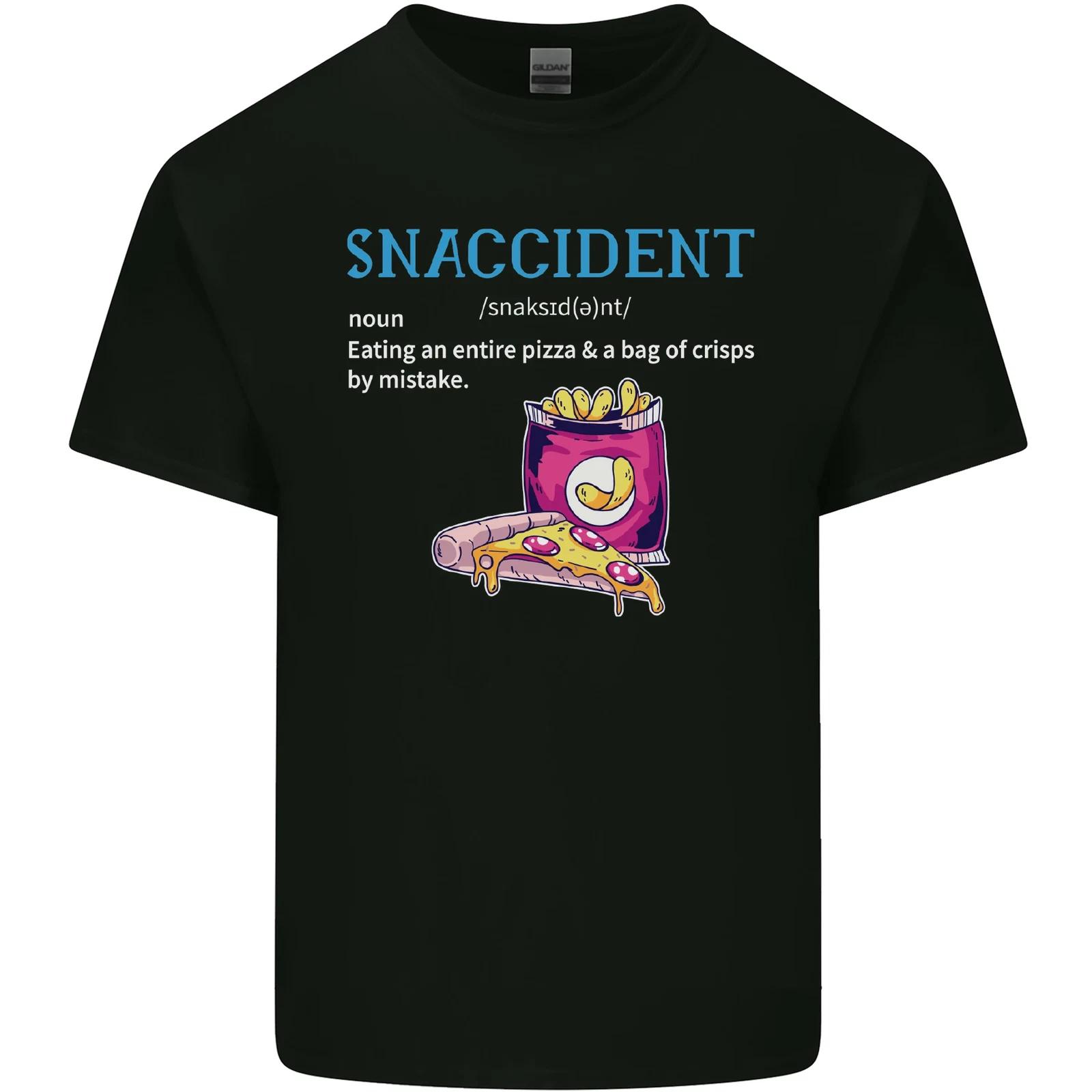 Snaccident Funny Food Pizza Diet Gym Fat Kids T-Shirt Childrens L