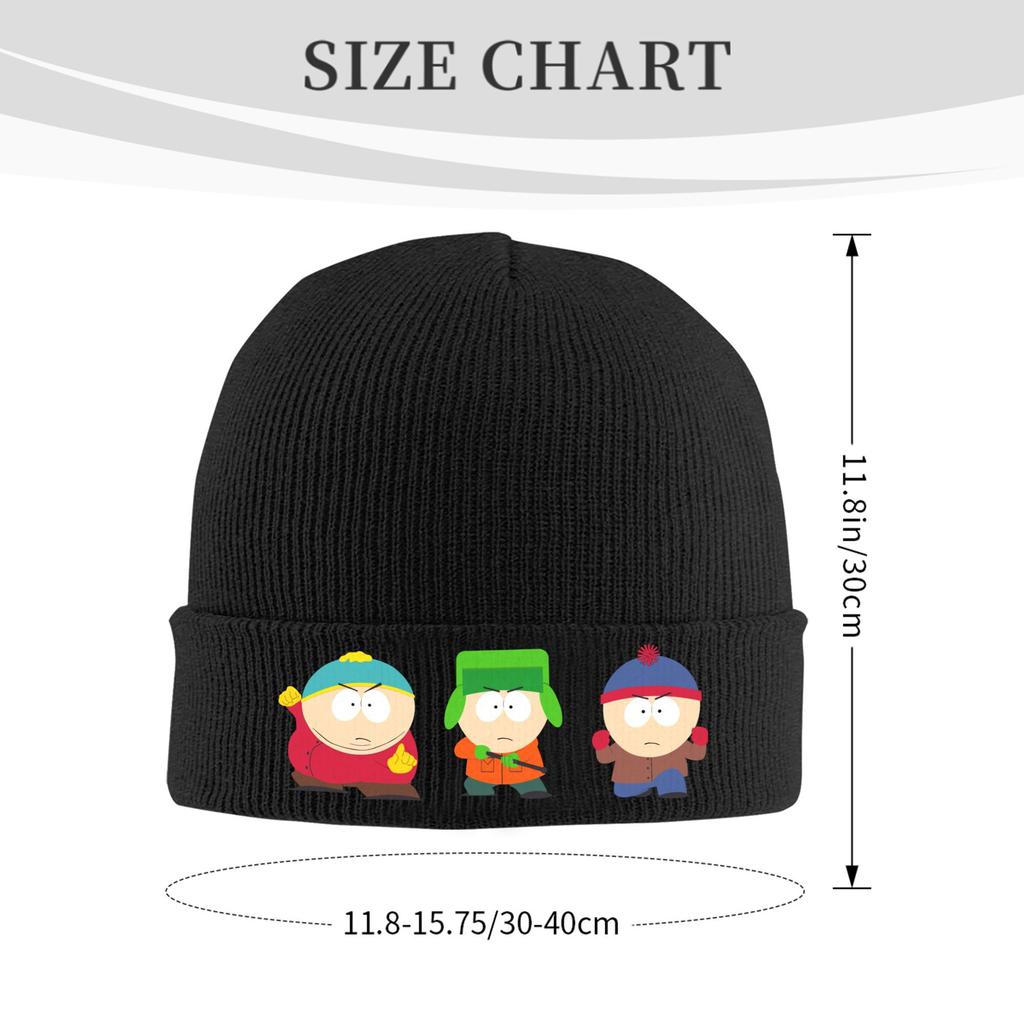 South-Parks Cartoon Knitted Caps for Women Men Skullies Beanies Winter Hats Acrylic Cartman Kyle Stan Crochet Caps