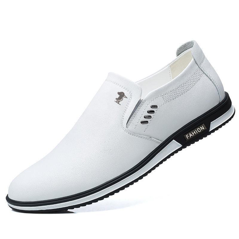 

Джі Чоловічі Повсякденні Шкіряні Чоловічі Ділові Нова Мода Зручна М яка Підошва Маленькі Білі Чоловічі Трендові туфлі 44 білий