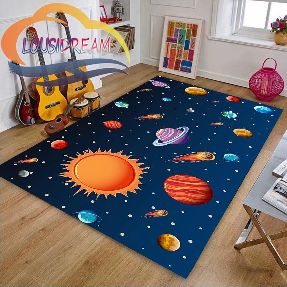 3D Pattern space universe  vector and many planets in galaxy-Popular Cushion In Europe  America Fashionable Carpet