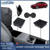 For Tesla Model YL Launch /Y Juniper/3 Highland 2026 Center Armrest Hidden Storage Box Coaster Console Organizer Box Accessories