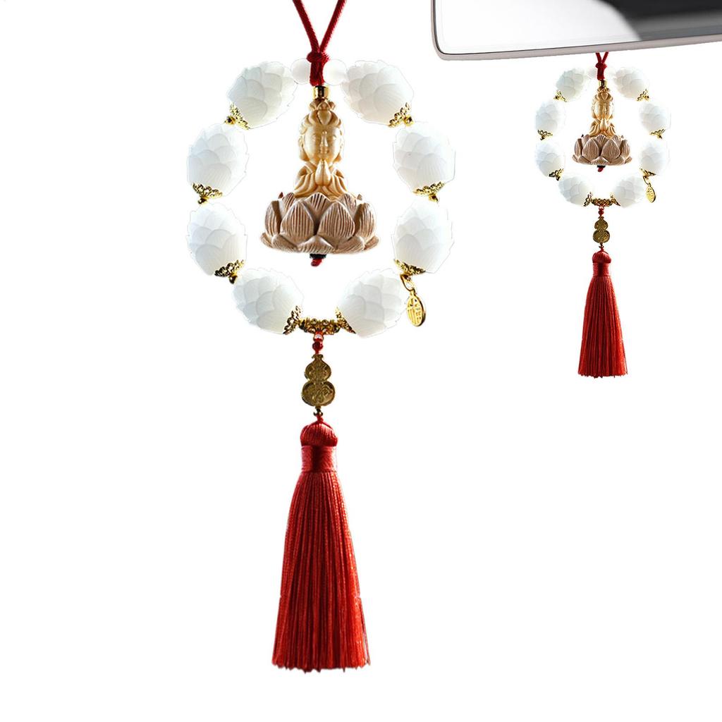 Car Interior Buddha Pendant Decorative Rear View Mirror Charm Hangable Buddha Aesthetic Ornament For Truck RV Minivan Pickup