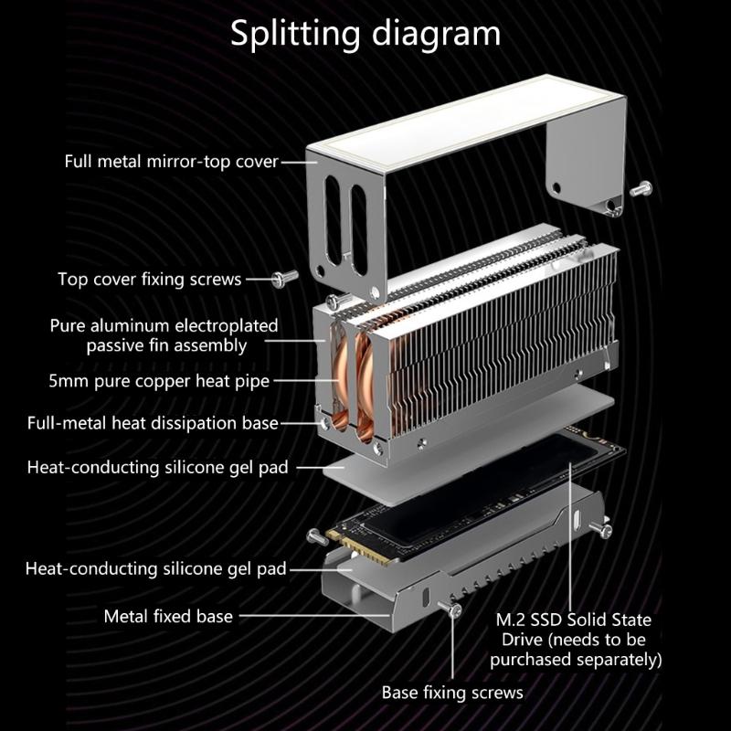 Universal M.2 SSDs Coolers Double Heat Tube For Various 2280 Models for Easy Installation on Multiple Computer Systems
