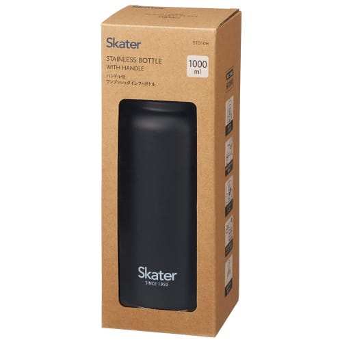 Skater Stainless Steel Direct Bottle with Handle 1000ml Water Bottle Mug Bottle Black STD10H-A