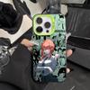 Cool Anime M-Makima Phone Case For iPhone 16 15 14 13 12 11 Pro Max Black Matte Multicolor Laser Metallic Aurora Cover