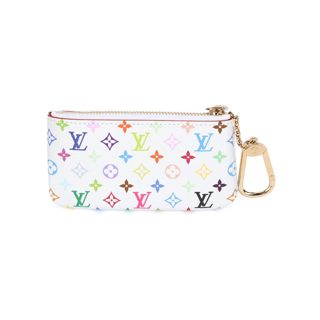Louis Vuitton Borsetta Portachiavi X Takashi Murakami Tela Monogramma Multicolore/Bianca Portafogli da Donna M28388