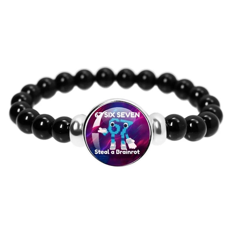 

Six Seven 67 Beaded Bracelet Souvenir Gifts Brainrot Meme Elastic Bead Bracelet Wristband Children Jewelry Accessories