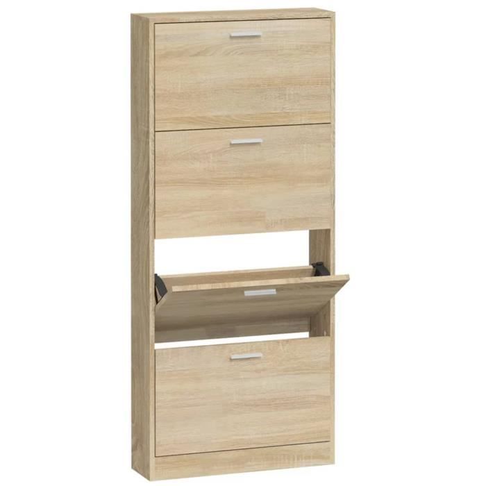 VidaXL Armoire à chaussures Chêne 59x17x150 cm Bois d'ingénierie 342519