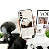 Vintage Newspaper Print Phone Case Black Silicone Soft For Samsung Galaxy A73,A72,A71,A70,A53,A52,A51