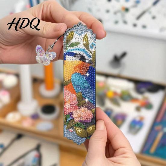 DIY Craft Kits for Adults Faux Diamond Art Bookmark Kit Halloween Book Marker Pumpkin And Ghost Pattern Animal Bird Page Crafting Kit Adults,