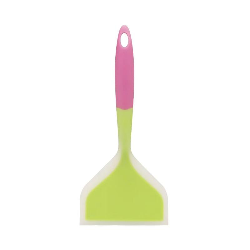 

Жаропрочная силиконовая лопатка с эргономичной ручкой для легкого переворачивания розовый/зелёный