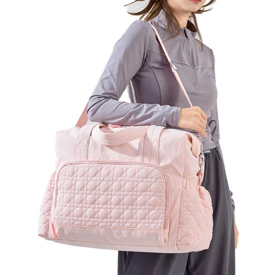 

Спортивная фитнес-сумка Водонепроницаемая сумка для спортзала с несколькими карманами Регулируемый плечевой ремень Универсальная сумка-тоут для йоги розовый